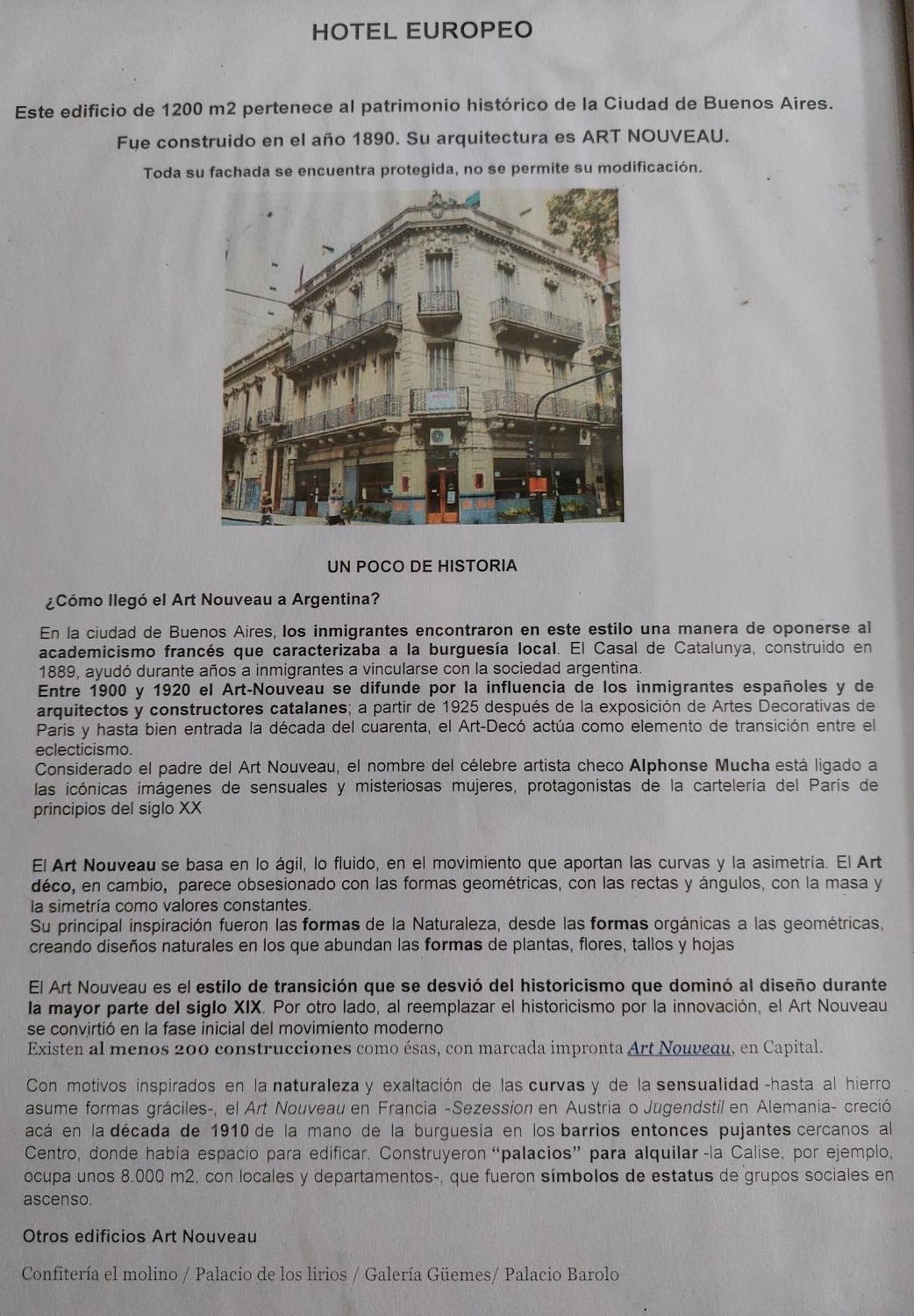 Hotel Europeo Buenos Aires Esterno foto